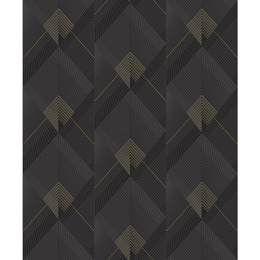 Raoul Black Fanning Diamonds Wallpaper Sample