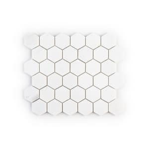 Mink Hexagon Thassos White 10 in. x 12 in. Hex Polished Marble Wall and Floor Mosaic Tile (8.36 sq. ft./Case)