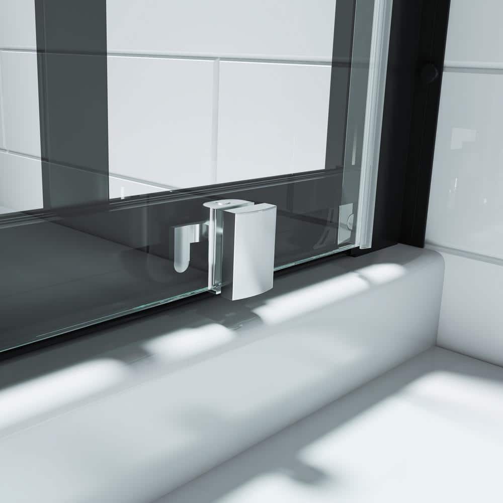 Cyrus 36" Black Aluminum Framed Sliding Shower Enclosure