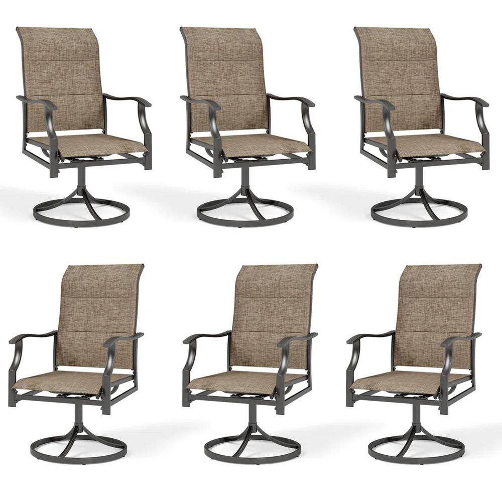 Swivel Padded Textilene Metal Outdoor Dining Chair (6-Pack) price history on PriceWatchPro