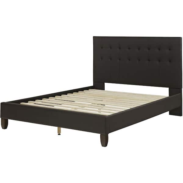 Hanover London Brown Leather Queen Platform Bed