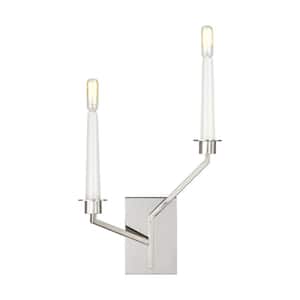 ED Ellen DeGeneres Crafted by Generation Lighting Hopton 4.75 in. Polished Nickel Right Double Sconce