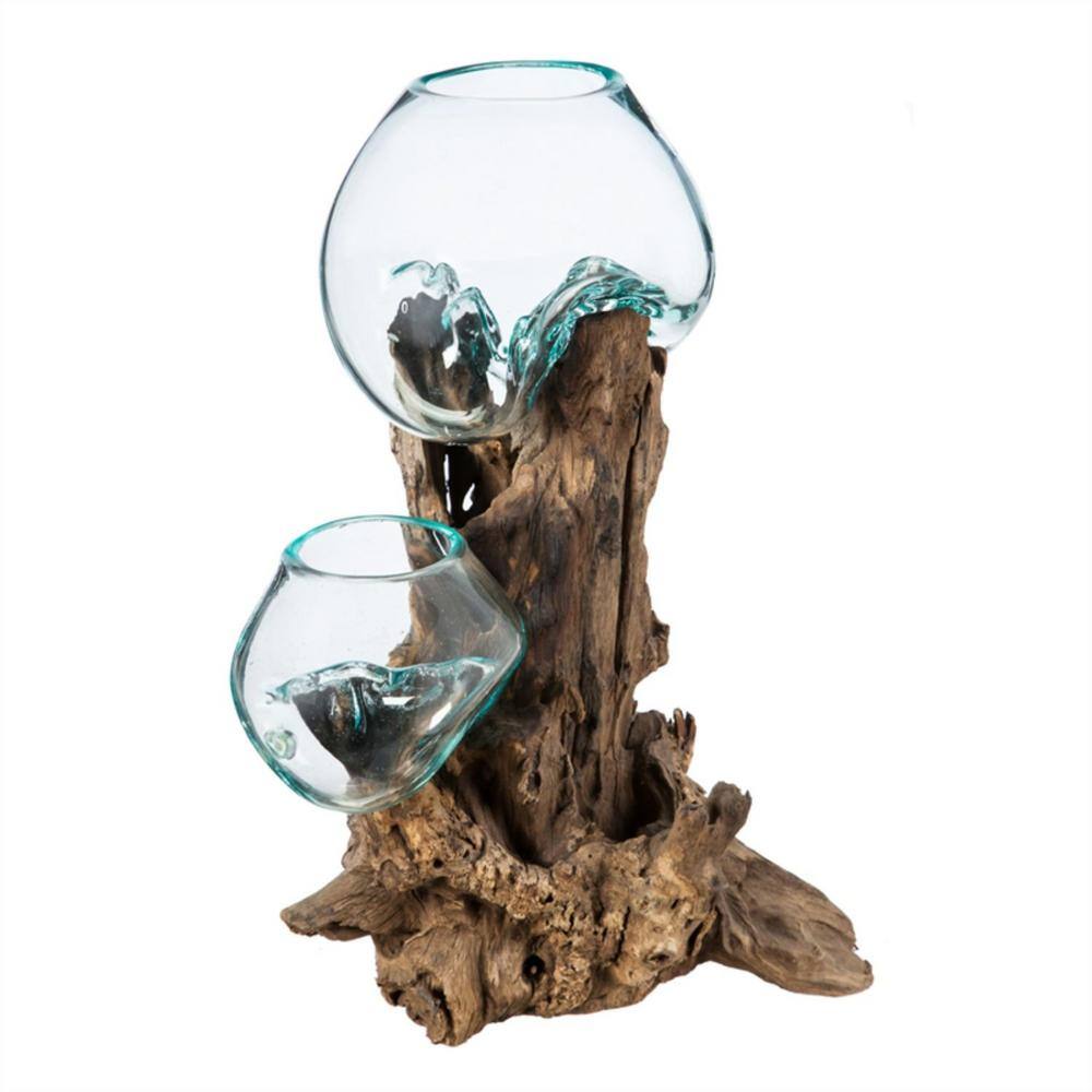 UPC 808412722745 product image for Double Glass Planter on Driftwood | upcitemdb.com