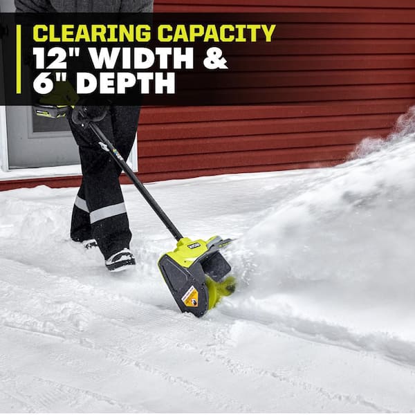 RYOBI 40V 12 in. Single-Stage Cordless Electric Snow Shovel with