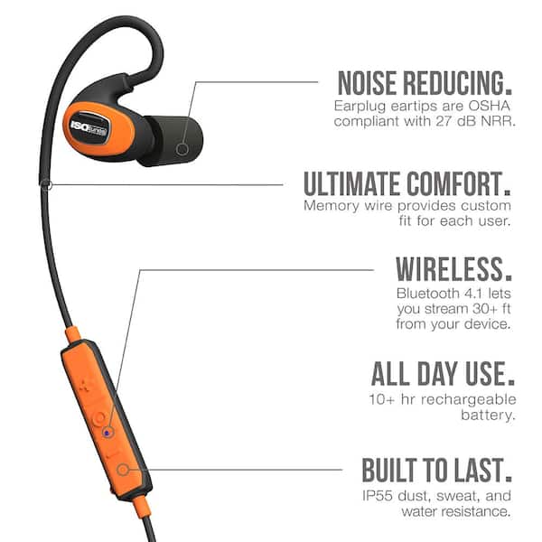 Reviews for ISOtunes PRO Bluetooth Hearing Protection dB Noise Reduction Rating, OSHA Ear Protection for Work (Orange) | Pg 5 - The Home Depot