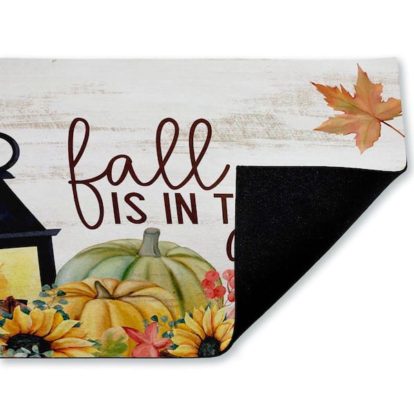 Fall is in the Air Lantern Orange 18 in. x 30 in. Polyester Non-Slip Outdoor Door Mat
