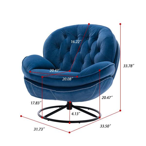 Dropship Blue Accent Chair, Living Room Chair, Footrest Chair Set