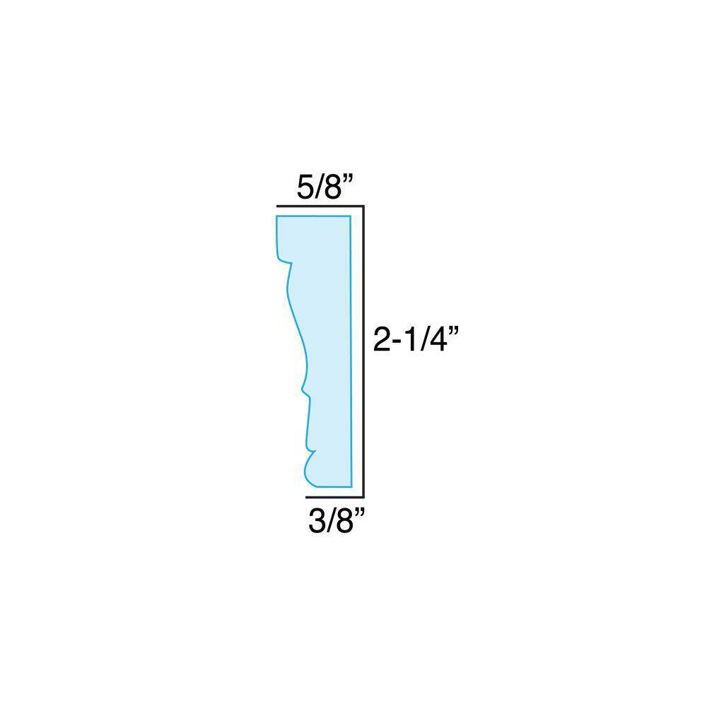 6-inch White Recycled Polystyrene Casing Moulding Sample