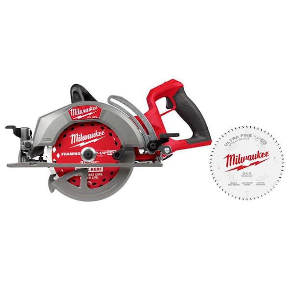 M18 FUEL 18V 7-1/4 in. Rear Handle Circular Saw (Tool Only) with 7-1/4 in. 60T Finish Blade