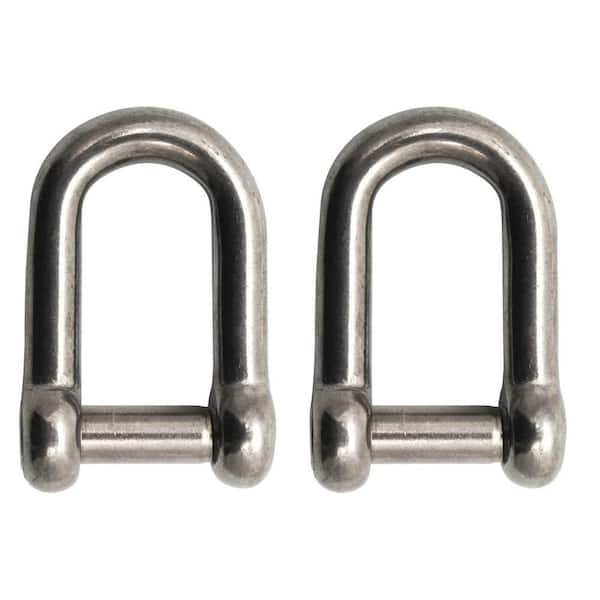 Extreme Max BoatTector Stainless Steel D Shackle with No-Snag Pin - 1/2", 2-Pack