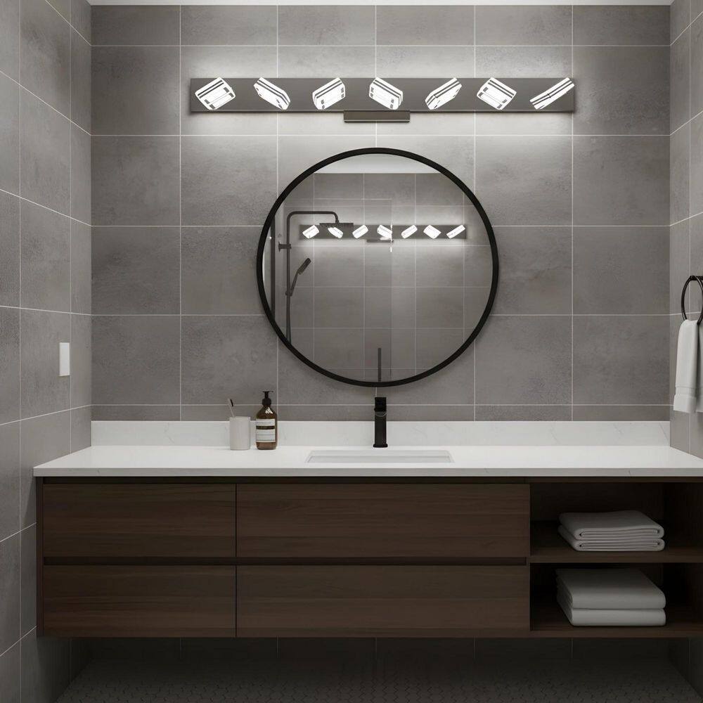 45.3 in. 7-Light Chrome LED Vanity Light with Dimmable 6000K Light price history on PriceWatchPro