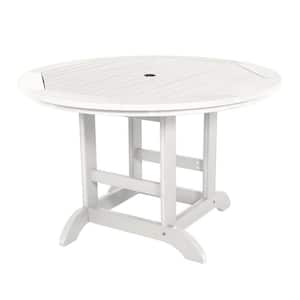 White Round Recycled Plastic Outdoor Dining Table