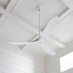 Maverick 60 in. Indoor/Outdoor Matte White Ceiling Fan with White Blades, DC Motor and 6-Speed Remote Control