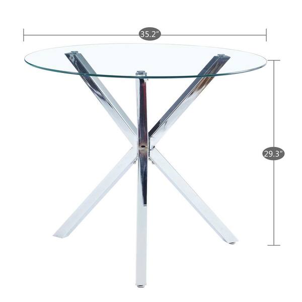 round glass folding table