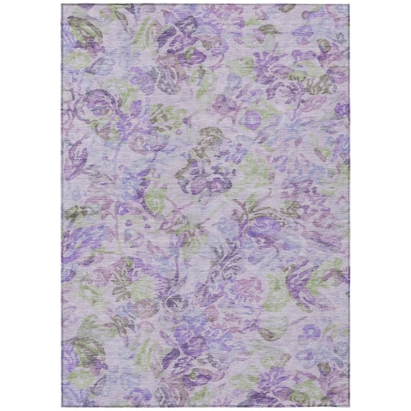 Chantille Machine Washable Indoor/Outdoor Abstract ACN2723 Plum 9 ft. x 12 ft. Area Rug