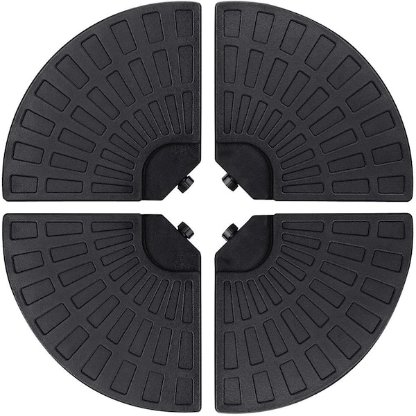 Willit 13.23 lbs. Plastic Patio Umbrella Base in Black, (Set of 4)