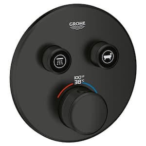 Grohtherm Smart Control Dual Function 1-Handle Thermostatic Trim with Control Module in Matte Black (Valve Not Included)