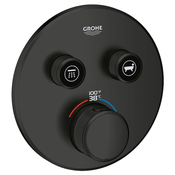 GROHE Grohtherm Smart Control Dual Function 1-Handle Thermostatic Trim with Control Module in Matte Black (Valve Not Included)