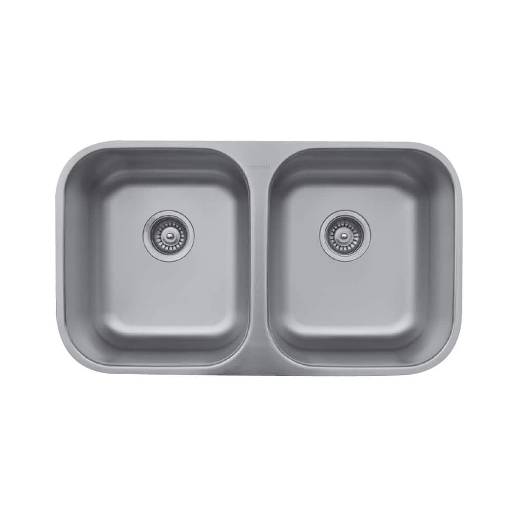 31.5'' Stainless Steel Double Bowl Undermount Kitchen Sink