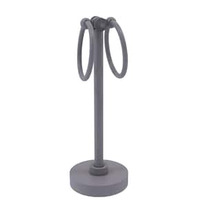 Southbeach Collection Vanity Top 2 Towel Ring Guest Towel Holder in Matte Gray