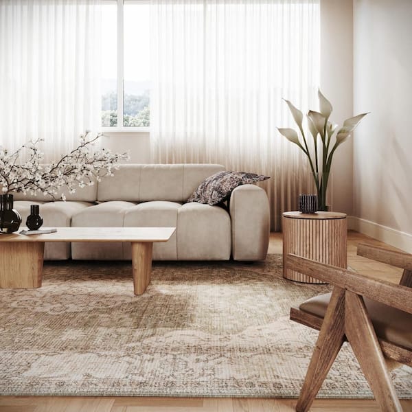 Lazara Hand Loomed Wool Green 8 ft. x 10 ft. Indoor Area Rug