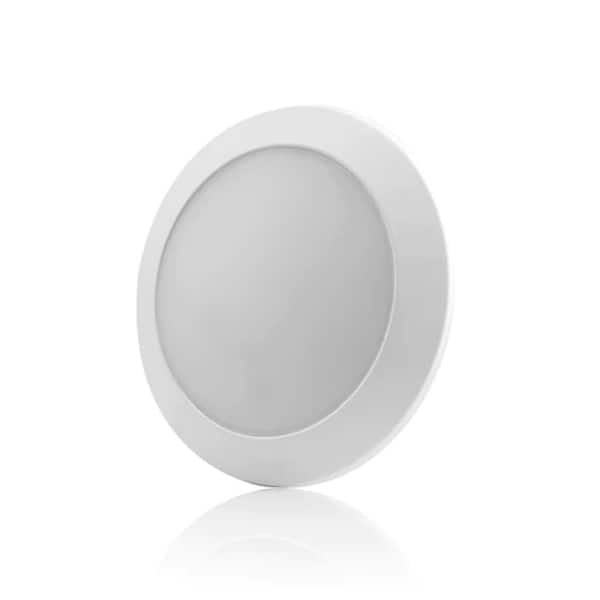PLANO, Flush Mount Disk Downlight, 15 Watt , 1300 Lumens, 5000K , 120V, 6in. , Triac Dimmable , White Housing ,Pack of 6