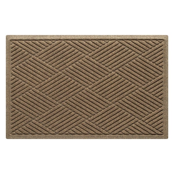 Waterhog Diamonds 23 in. x 35 in. PET Polyester Indoor Outdoor Door Mat Camel