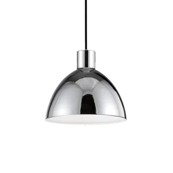 KUZCO Chroma 9 in. 1 Light 11-Watt Chrome Integrated LED Pendant Light