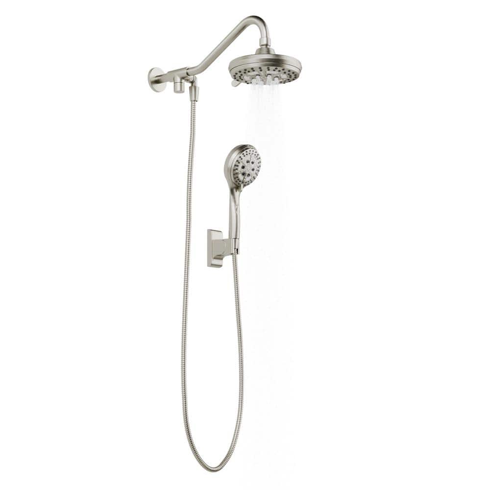Brushed Nickel Multi-Function Handheld Rain Shower System