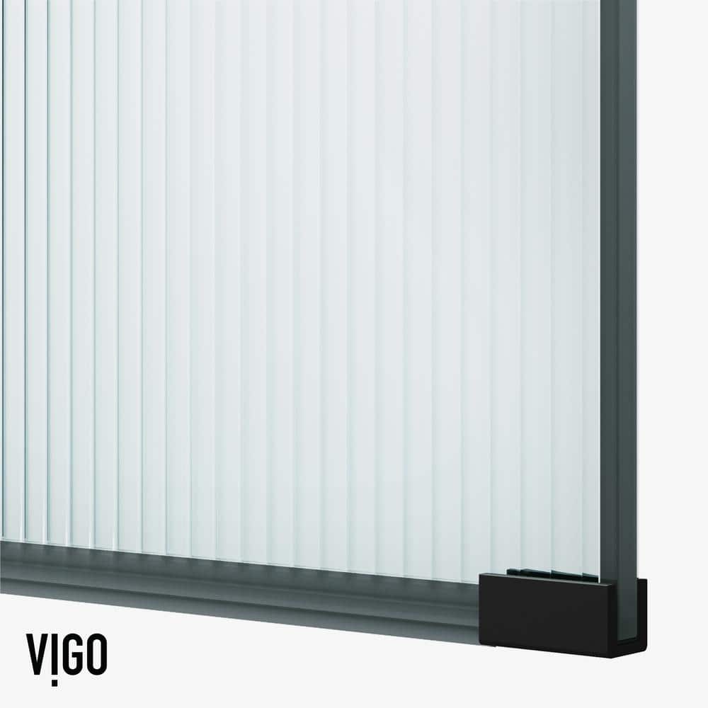 Arden Matte Black 34" x 78" Framed Shower Screen with Fluted Glass