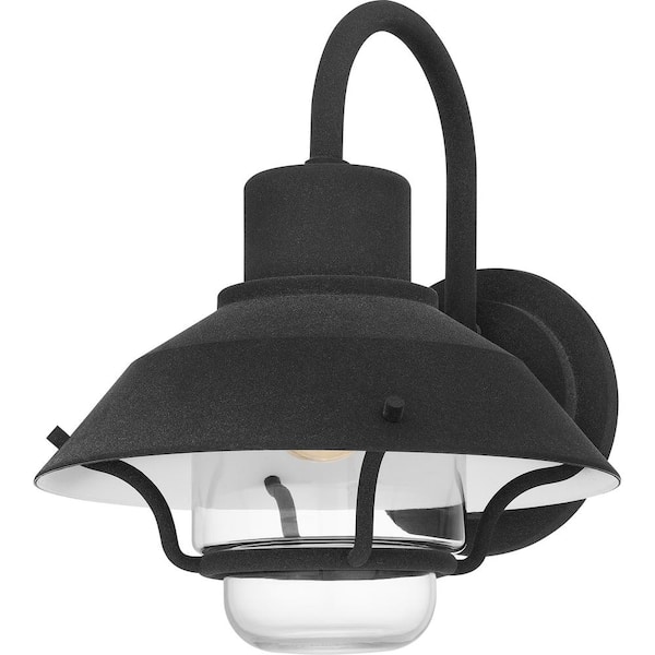Lavalier 13 in. Mottled Black Hardwired Outdoor Wall Lantern Sconce