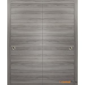 Planum 0010 36 in. x 80 in. Flush Ginger Ash Finished Wood Sliding Door with Closet Bypass Hardware
