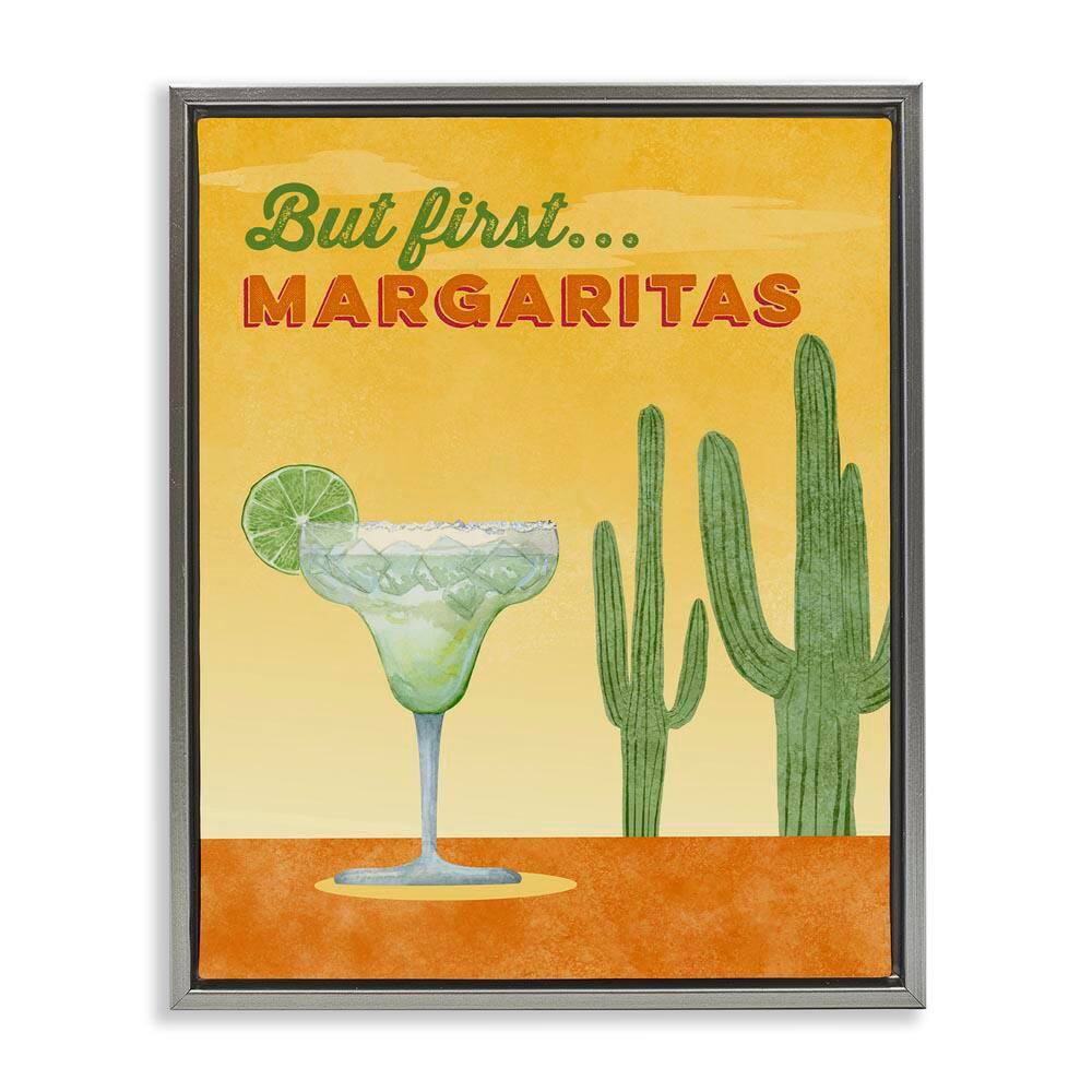 Margarita & Desert Cactus by Brett Blumenthal Gray Floater Frame Food Graphic Art Print 21 in. x 17 in. price history on PriceWatchPro