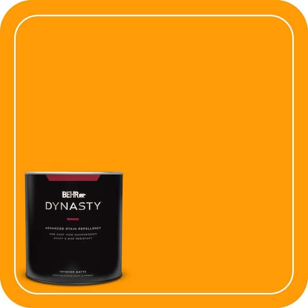 BEHR DYNASTY 1 qt. #S-G-320 Atomic Tangerine Matte Interior Stain-Blocking Paint and Primer