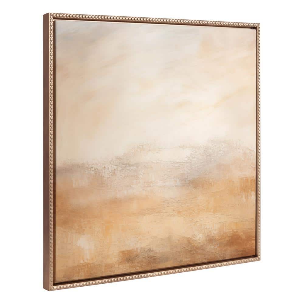 30"x30" Gold Framed Abstract Desert Landscape Canvas