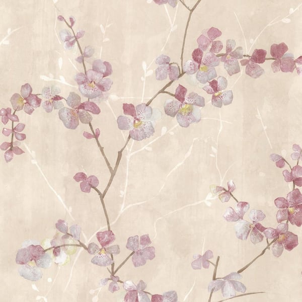 Brewster Chapman Pink Cherry Blossom Trail Wallpaper Sample