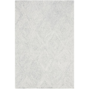 Abstract Silver 4 ft. x 6 ft. Geometric Area Rug