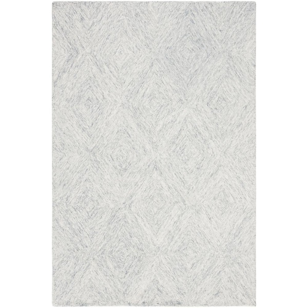 Abstract Silver 4 ft. x 6 ft. Geometric Area Rug