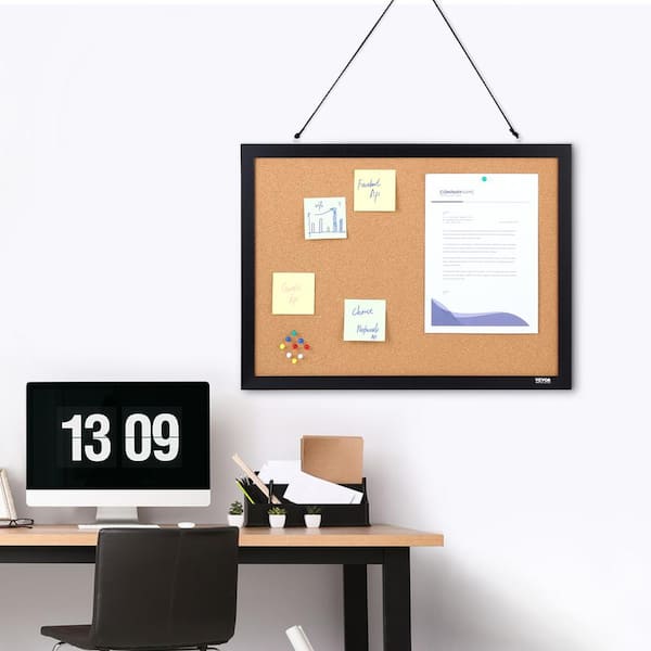 Quartet Cork Board Bulletin Board, 2 x 3 Framed Corkboard, Black Frame, Decorative Hanging Pin Board, Perfect for Home Office Decor, Home School