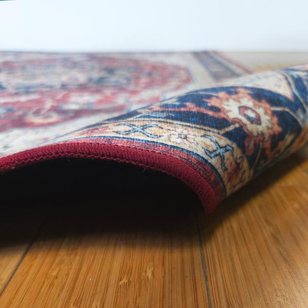 Crystal Print Soha Red 3 ft. x 5 ft. Moroccan Digitally Printed Polyester Area Rug