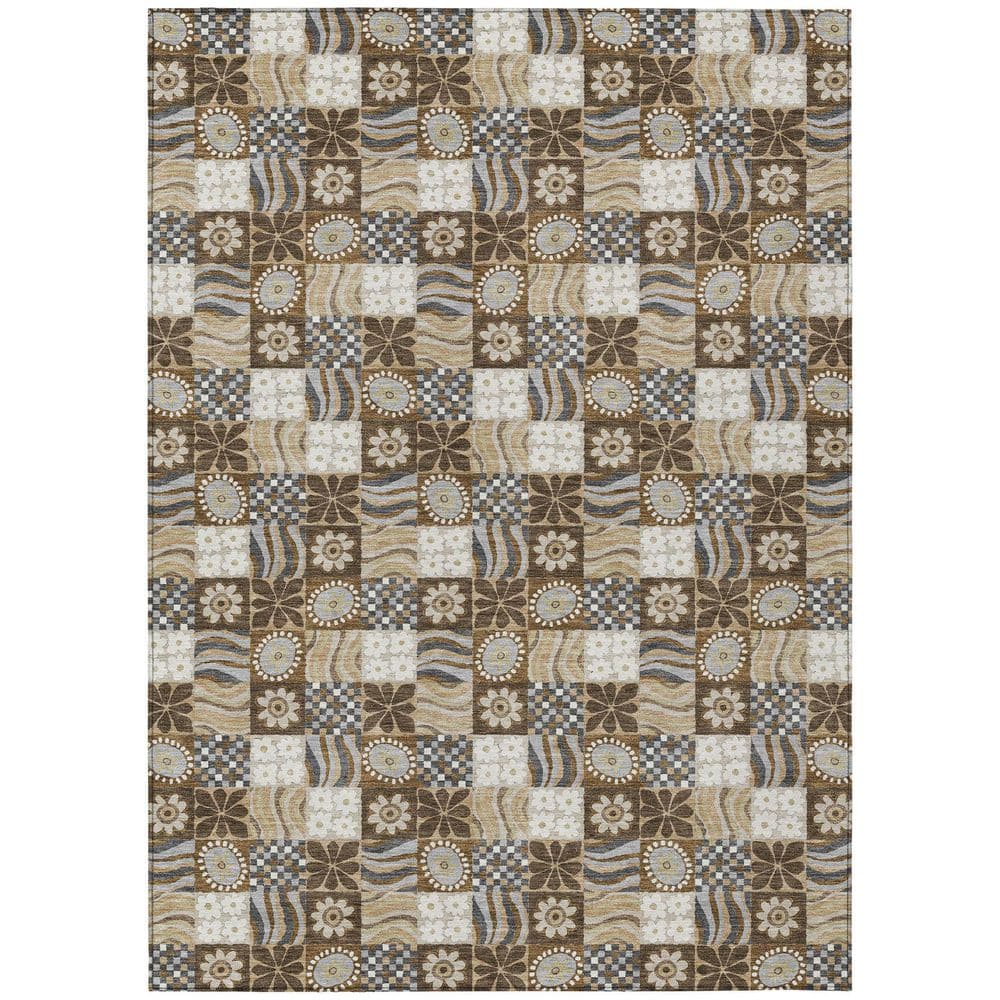 Chantille Machine Washable Indoor/Outdoor Abstract ACN2922 Chocolate 8 ft. x 10 ft. Area Rug price history on PriceWatchPro