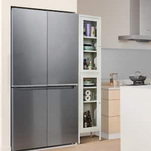 Avish 71 in. White 2-Clear Door Metal Storage Cabinet