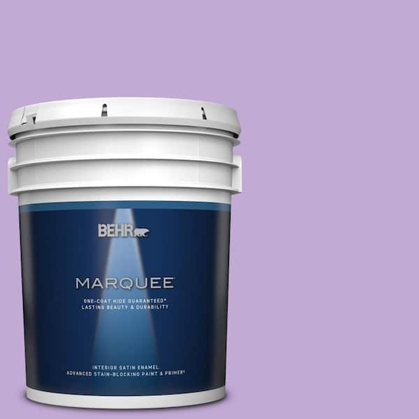 BEHR MARQUEE 5 gal. #MQ4-59 Purple Gladiola One-Coat Hide Satin Enamel Interior Paint & Primer