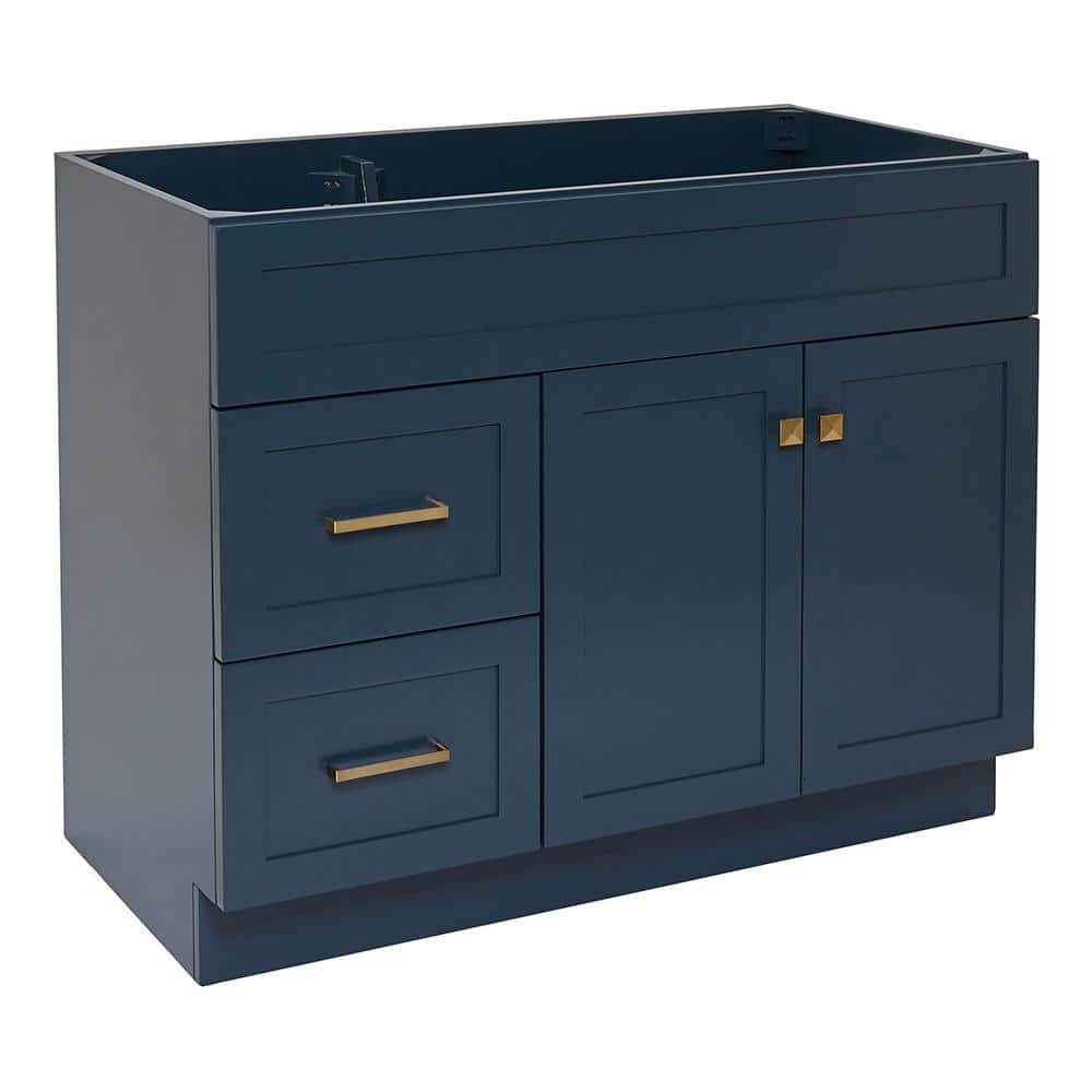 Midnight Blue 42" Freestanding Wood Vanity Cabinet