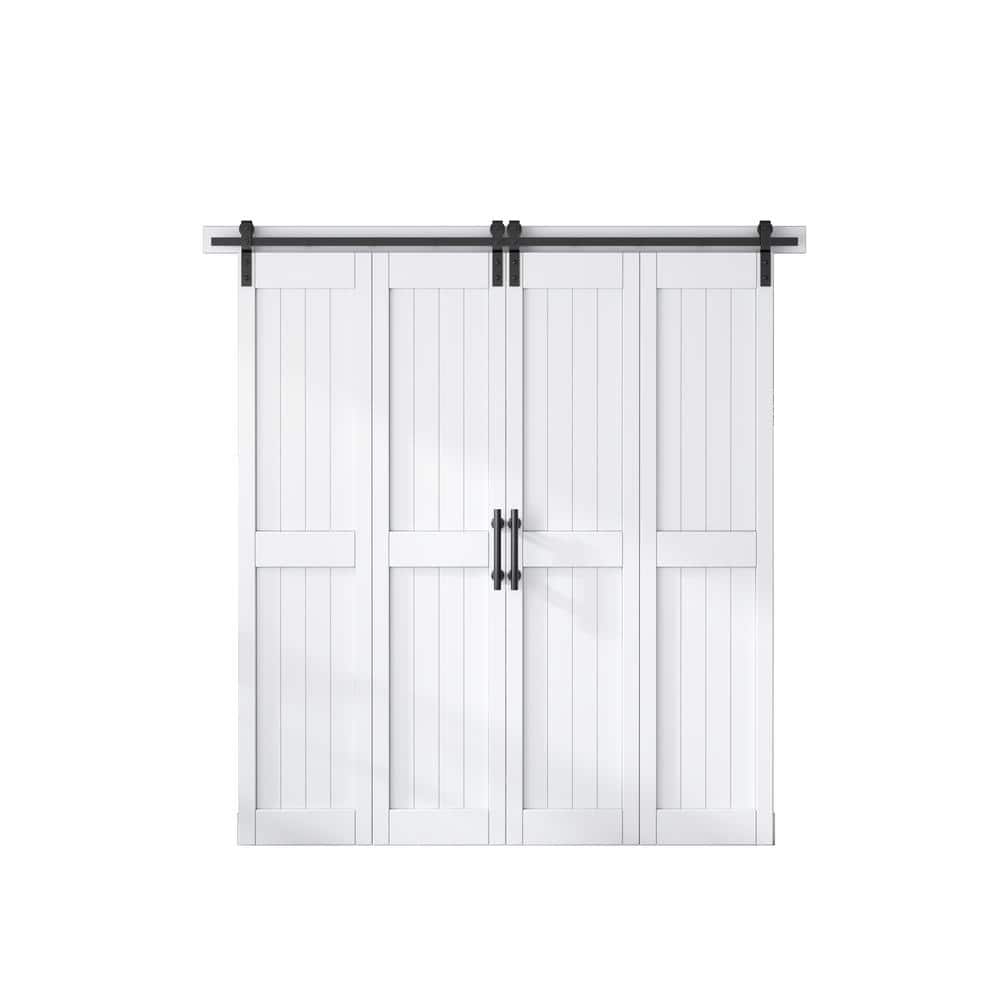 72 in. x 84 in. MDF Bi-Fold Barn Door with Hardware Kit, Covered with Water