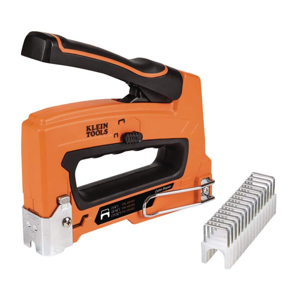 Klein Tools 1/4 in. x 5/16 in. Loose Cable Stapler with Insulated Staples (300Pack) M2O41516KIT