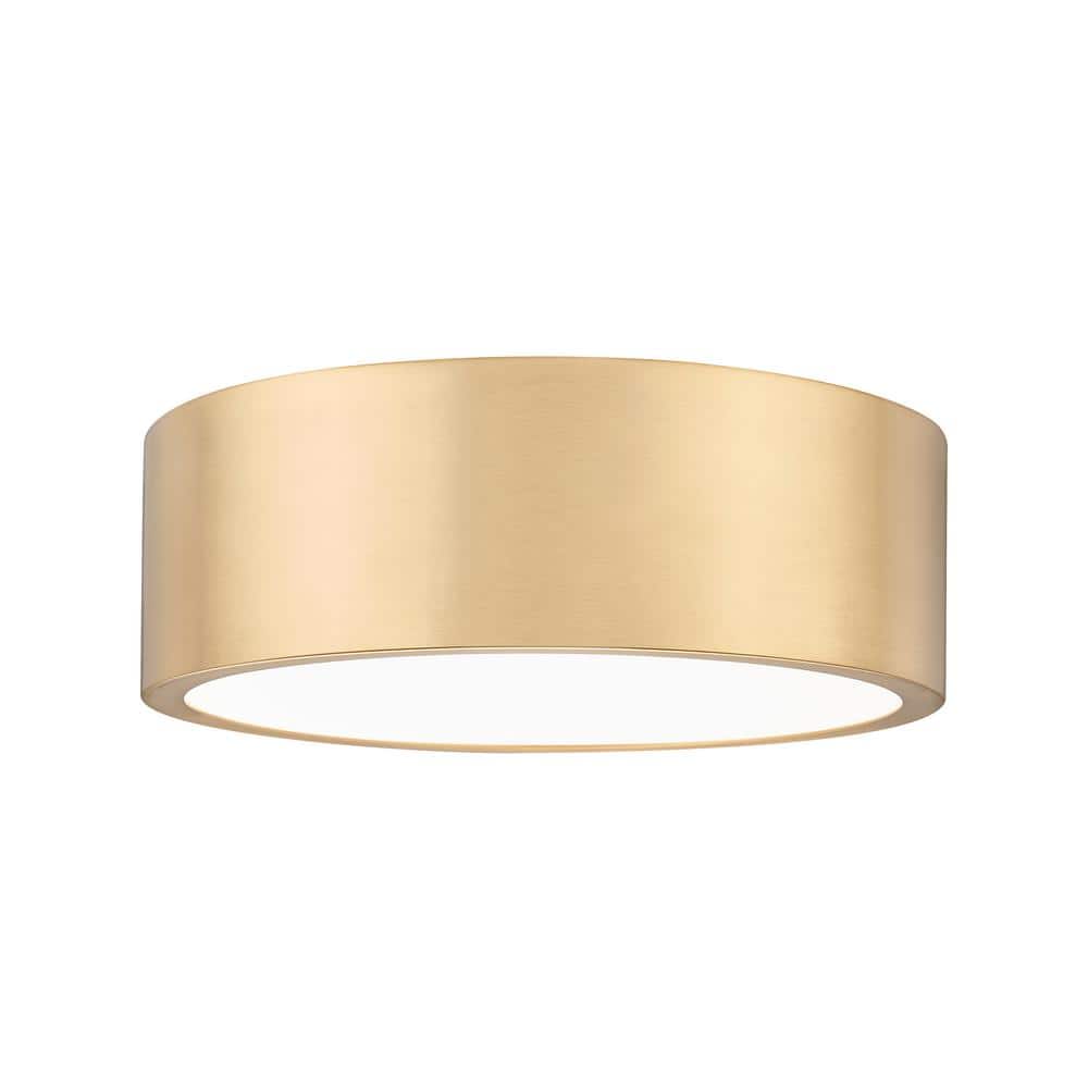 Coronado 12.25 in. Modern Gold Integrated LED 1 Light Flush Mount with Fros