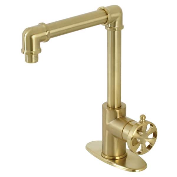 Kingston Brass Belknap Single Handle Single-Hole Bathroom Faucet in Brushed Brass