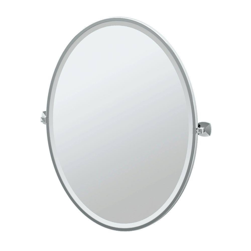 UPC 011296414976 product image for Gatco Jewel 25 in. W x 33 in. H Framed Oval Beveled Edge Bathroom Vanity Mirror  | upcitemdb.com