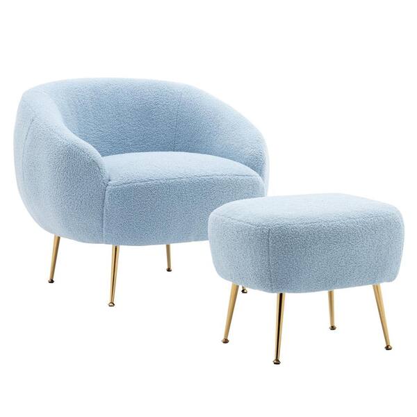 blue fluffy chair